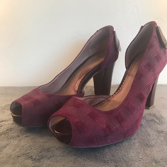 Miss Albright Shoes - Cabernet platform heels